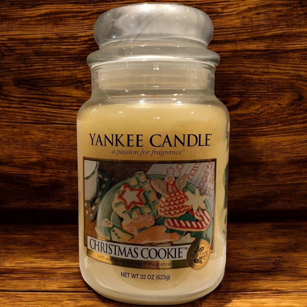 New Yankee Candle Vintage Black Band Label CHRISTMAS COOKIE 22 oz Large Jar